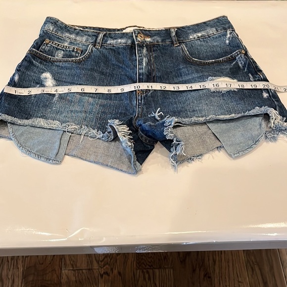Mango Denim Cutoff Shorts High Rise Size 6 - Picture 5 of 16